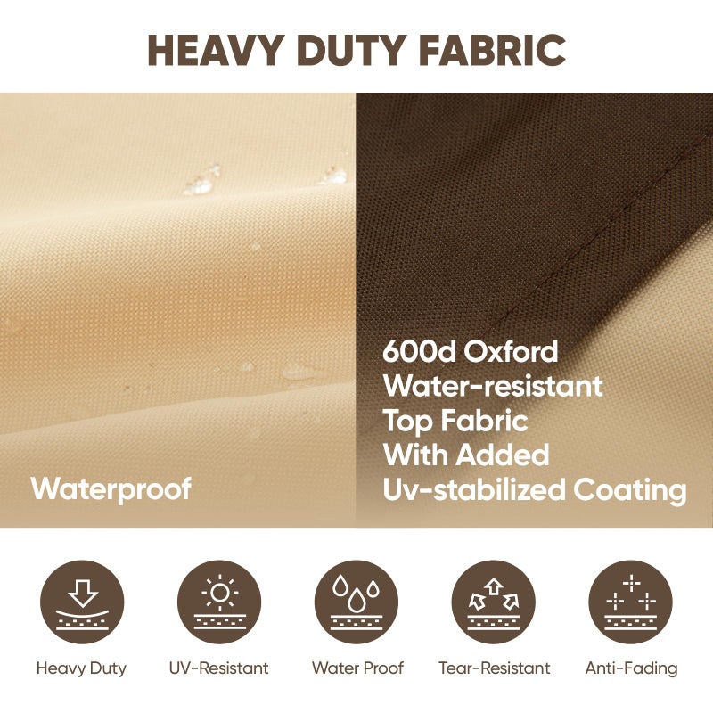 loriano Patio Furniture Covers Set  3 Piece Outdoor Furniture Cover Waterproof  600D Heavy Duty Lawn Furniture Covers Set - Image 4
